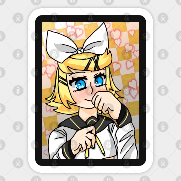 Kagamine Rin Cute Sticker by Wiley Blue 